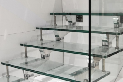 scala alluminio vetro componibile