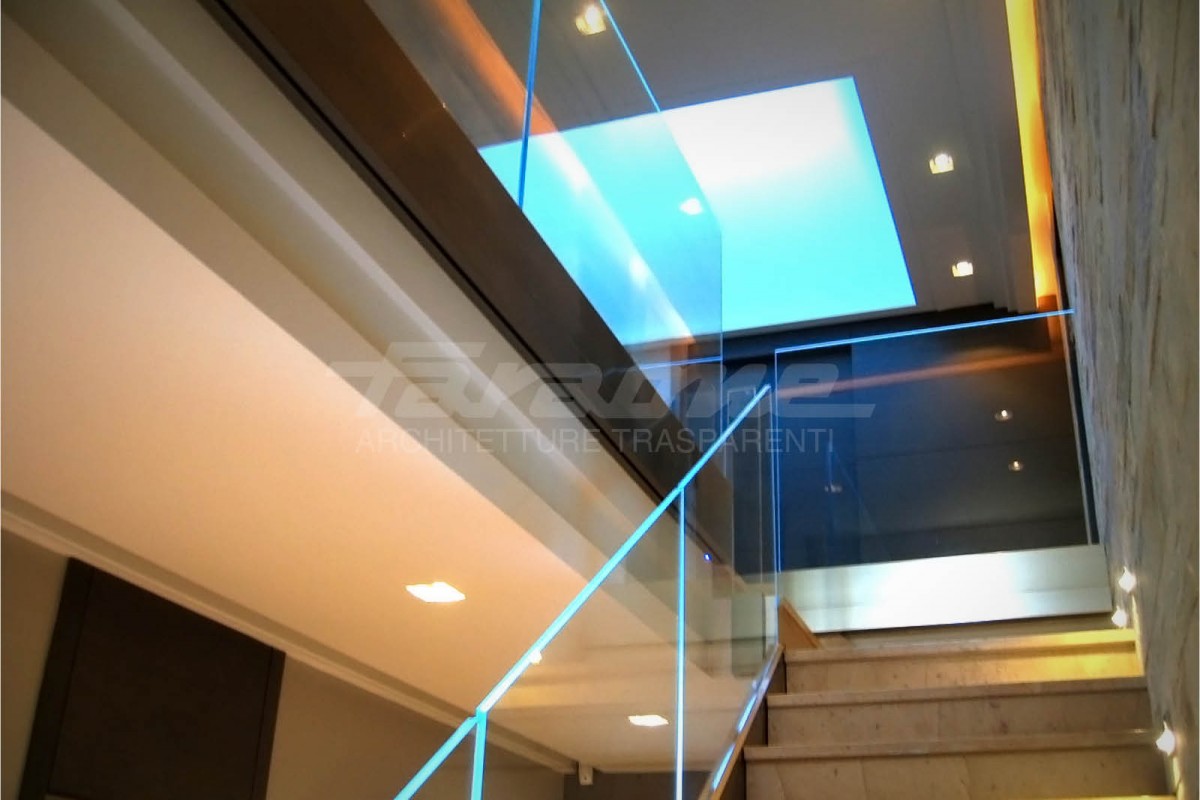 Balaustre alluminio vetro Ninfa LED