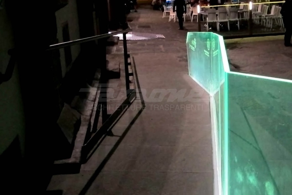 Balaustre alluminio vetro Ninfa LED