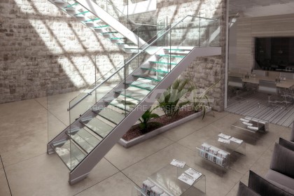 Escadas vidro aluminio Ninfa