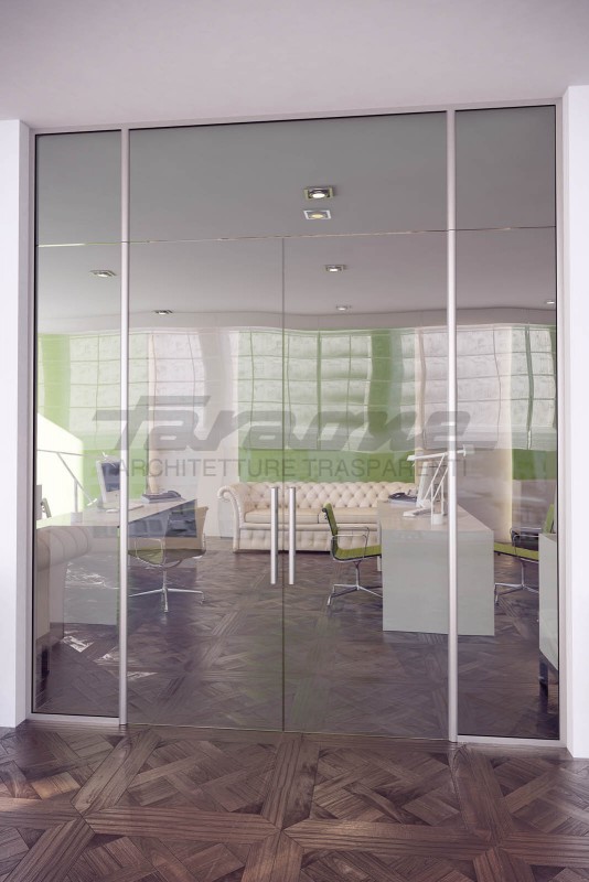 Vetrodivide, porte,chiudiporta invisibile automatiche vetro alluminio Zenit