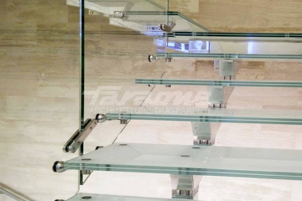 scala alluminio vetro componibile Mistral