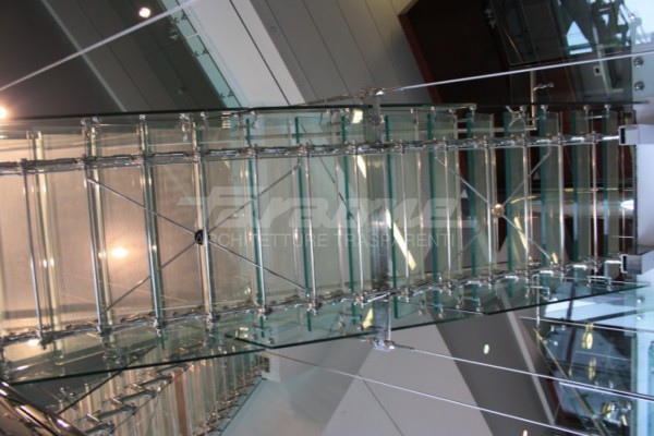 stairs glass steel Regale