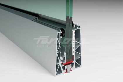 Balaustre vetro alluminio Ninfa 4