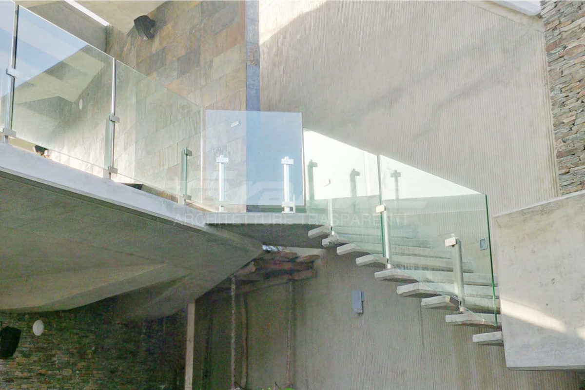 Porte e divisori a ventaglio in vetro Villa Terranova